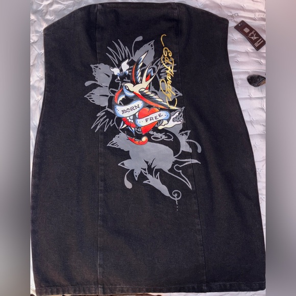 Ed Hardy Black Denim Dress SIZE 1X - Picture 3 of 7